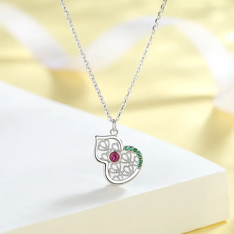 Heart Grass S925 Silver Necklaces Women's-1