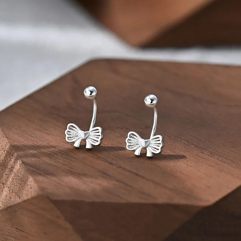 Heart Grass 999 Fine Silver Earrings Women's-1