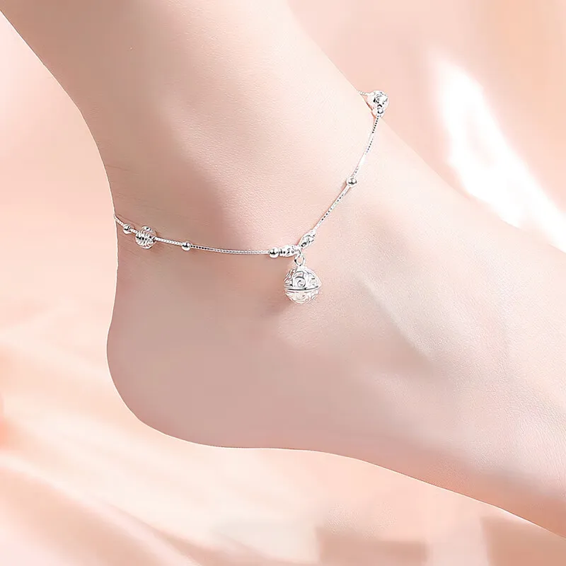 Heart Grass S925 Silver Anklets Women's-2