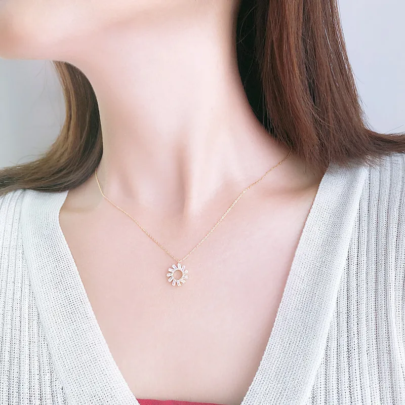 Heart Grass S925 Silver Necklaces Women's-3