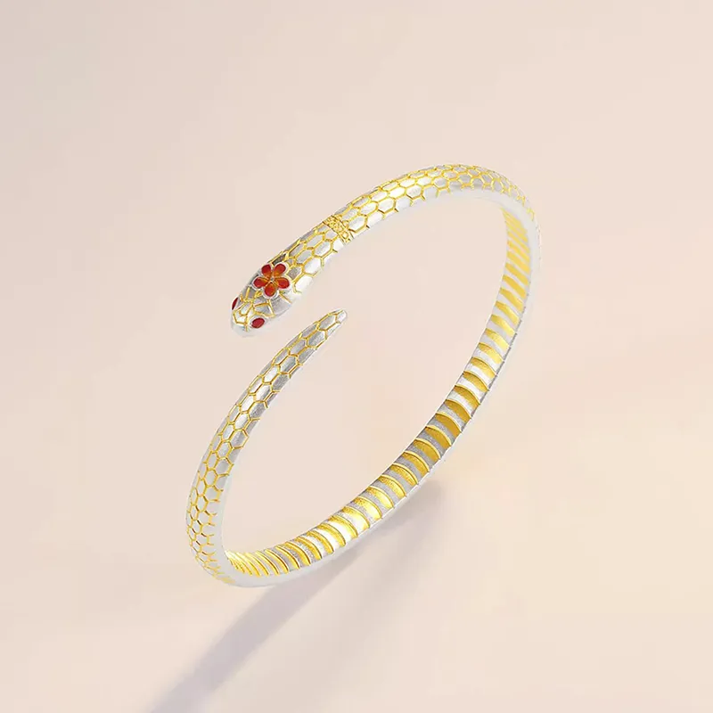 Heart Grass 999 Fine Silver Bangles Women's-2
