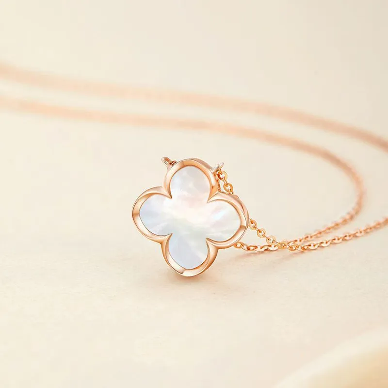 Heart Grass S925 Silver Necklaces Women's-4