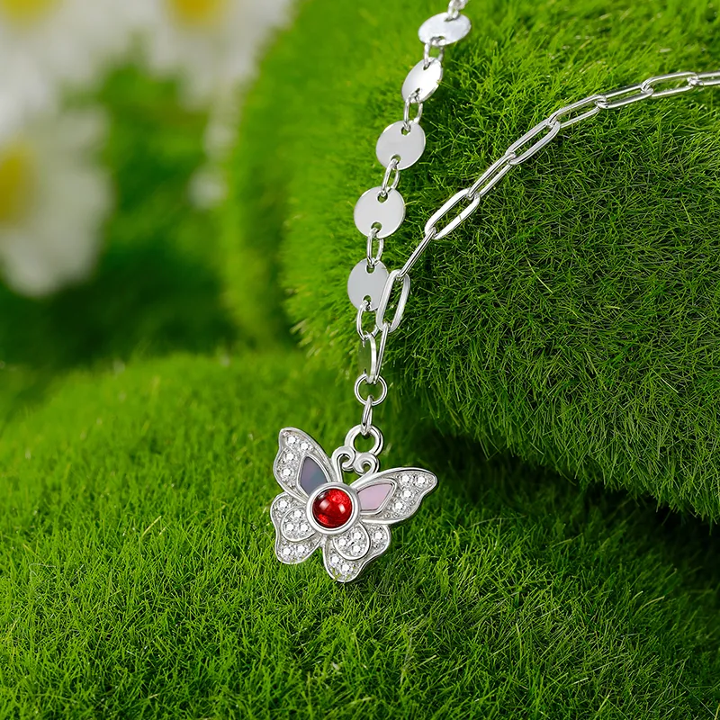 Heart Grass S925 Silver Necklaces Women's-4