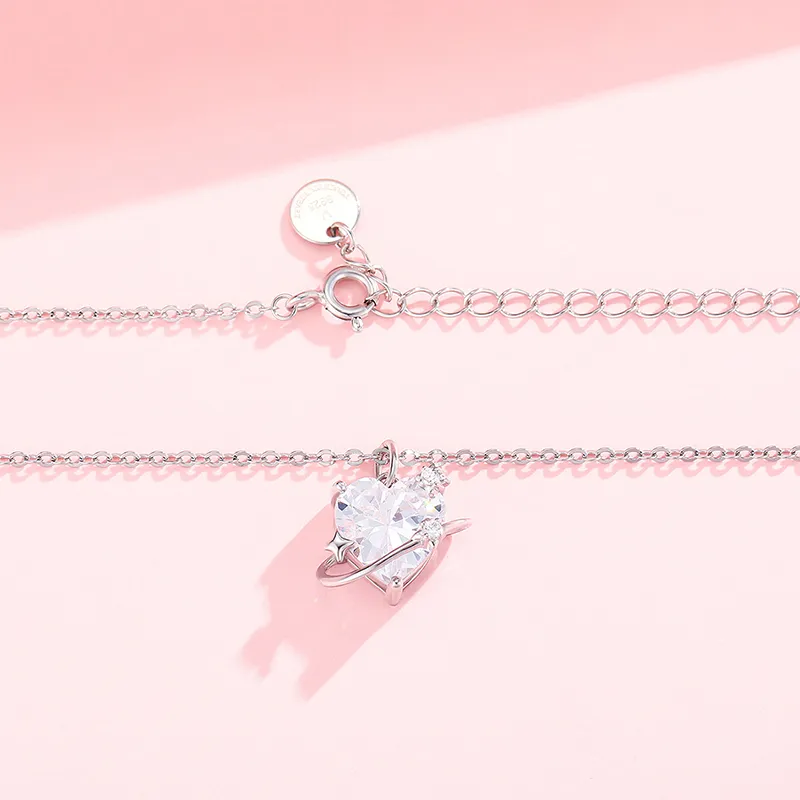 Heart Grass S925 Silver Necklaces Women's-3