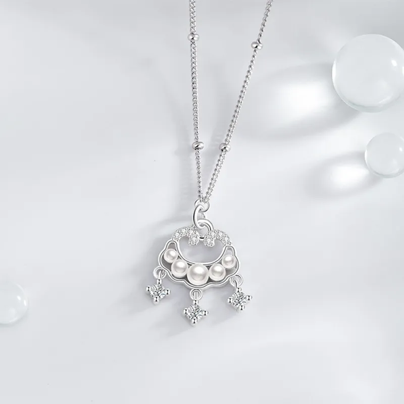 Heart Grass S925 Silver Necklaces Women's-5