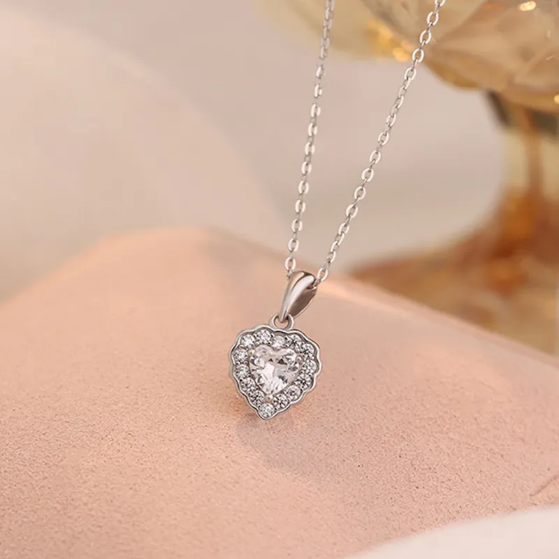 Heart Grass S925 Silver Necklaces Women's-4