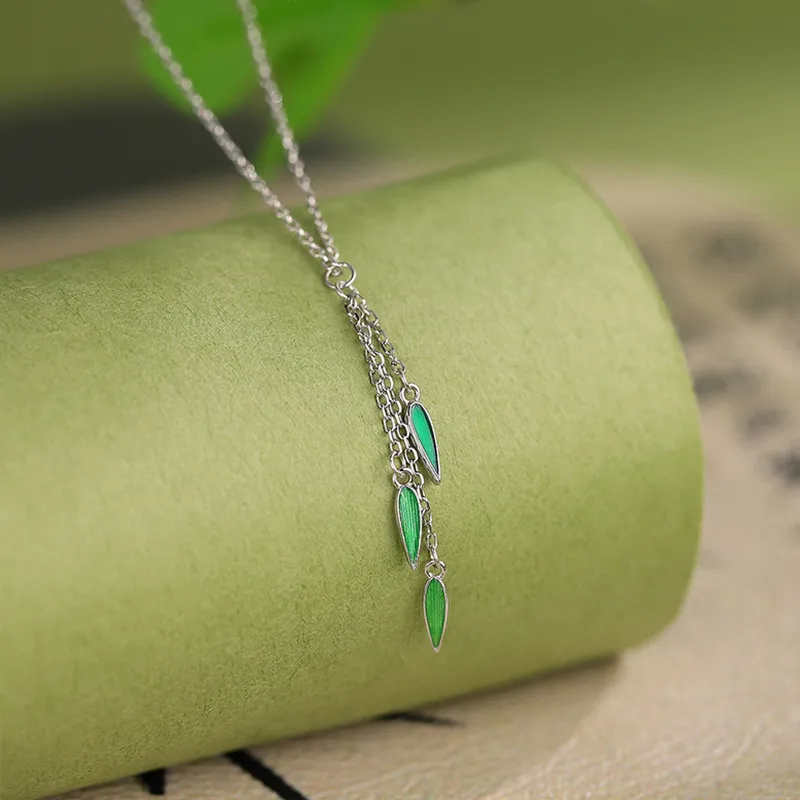 Heart Grass S925 Silver Necklaces Women's-2