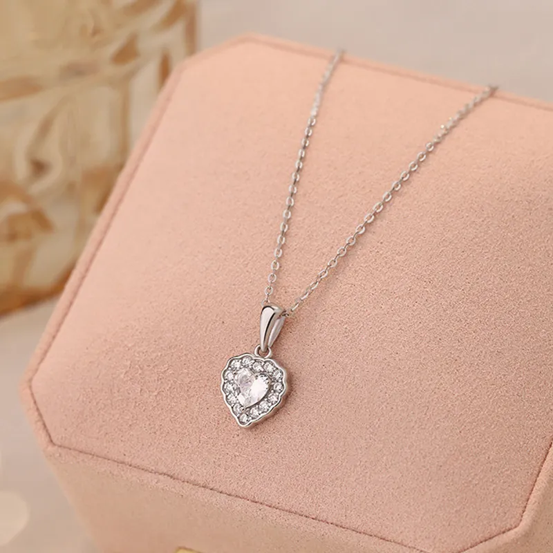 Heart Grass S925 Silver Necklaces Women's-2