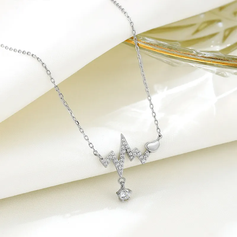 Heart Grass S925 Silver Necklaces Women's-2