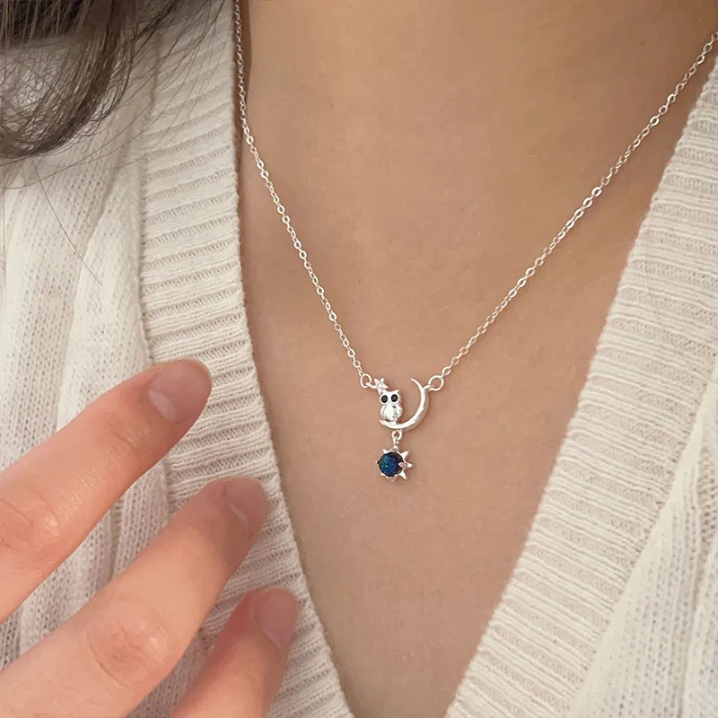 Heart Grass S925 Silver Necklaces Women's-4