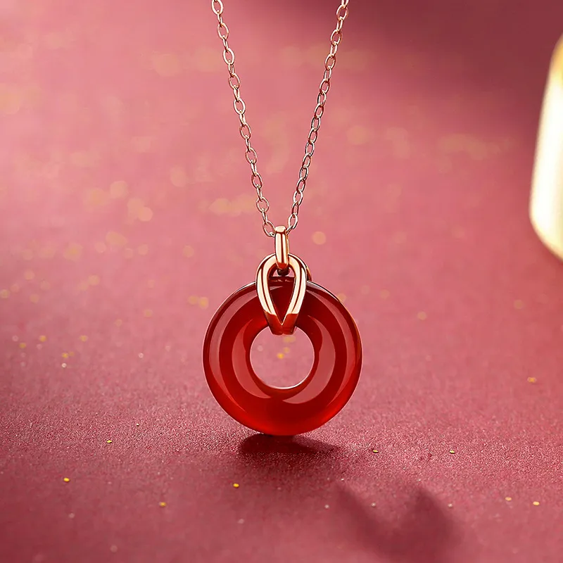 Heart Grass Agate Necklaces Women's-1