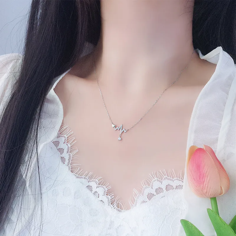 Heart Grass S925 Silver Necklaces Women's-3