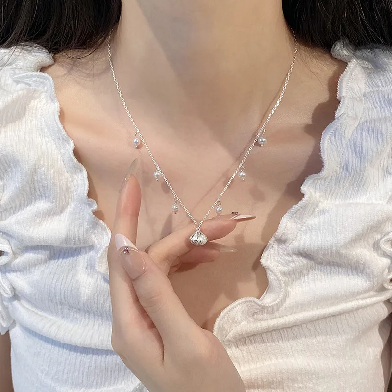 Heart Grass 925 Sterling Silver Necklaces Women's-4