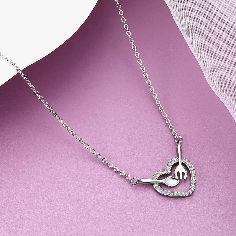 Heart Grass S925 Silver Necklaces Women's-2