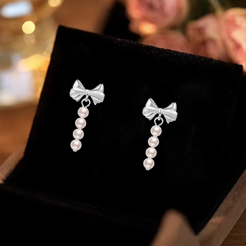 Heart Grass 999 Fine Silver Stud Earrings Women's-1