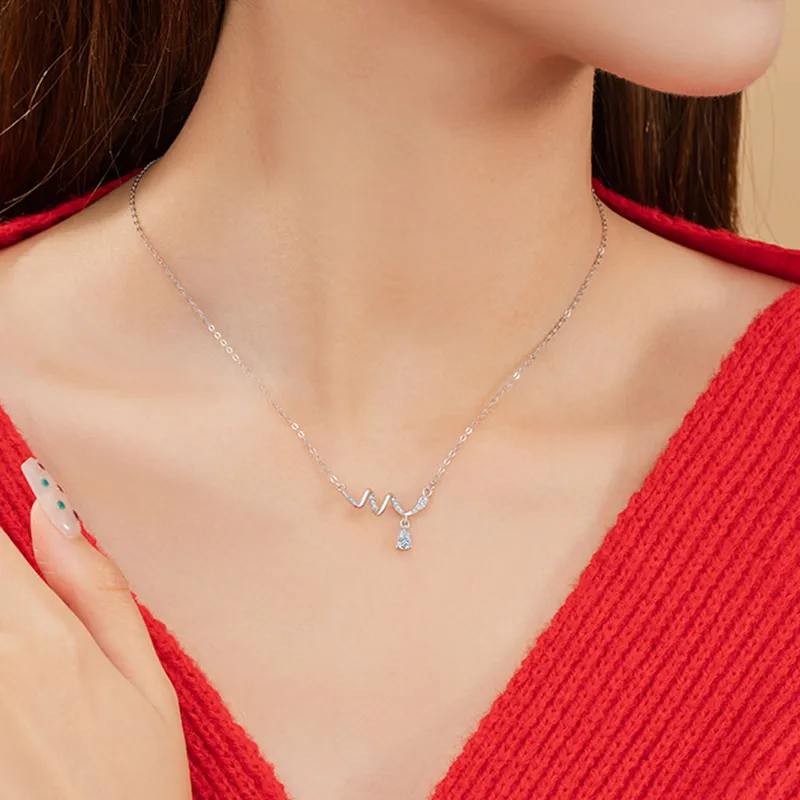 Heart Grass S925 Silver Necklaces Women's-3
