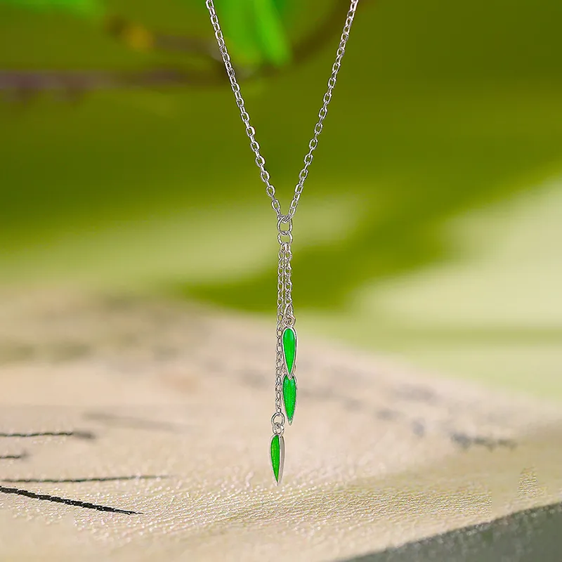 Heart Grass S925 Silver Necklaces Women's-1