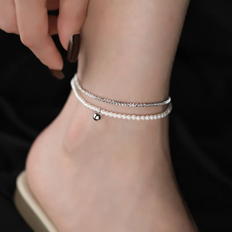 Heart Grass S925 Silver Anklets Women's-4