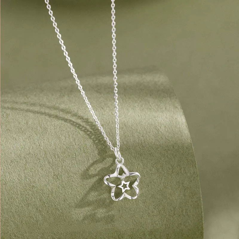 Heart Grass 999 Fine Silver Necklaces Women's-1