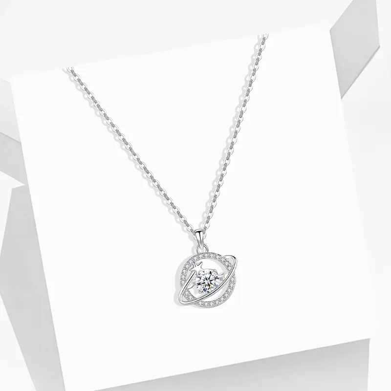 Heart Grass 925 Sterling Silver Necklaces Women's-1