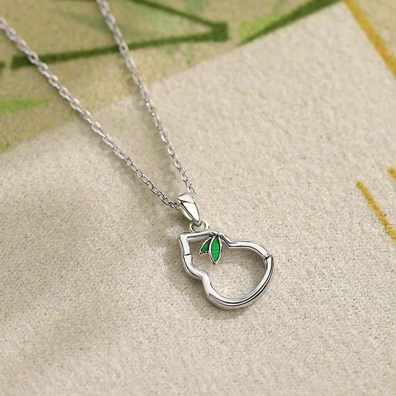 Heart Grass S925 Silver Necklaces Women's-4