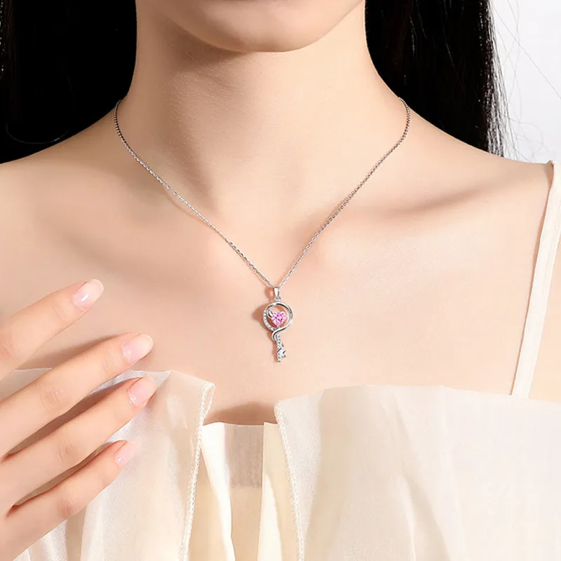 Heart Grass S925 Silver Necklaces Women's-3