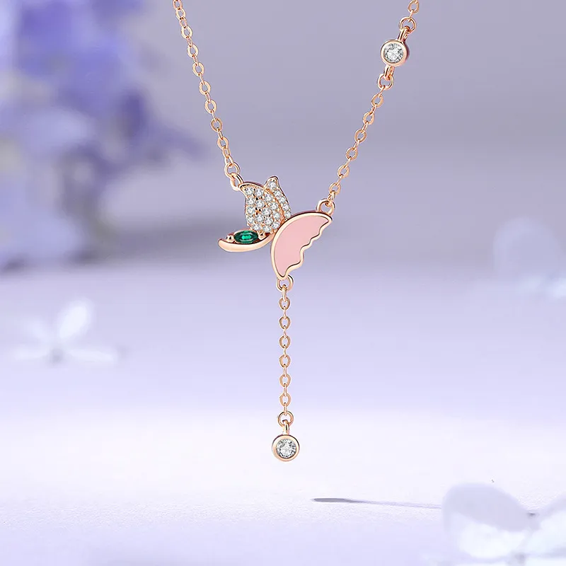 Heart Grass S925 Silver Necklaces Women's-1