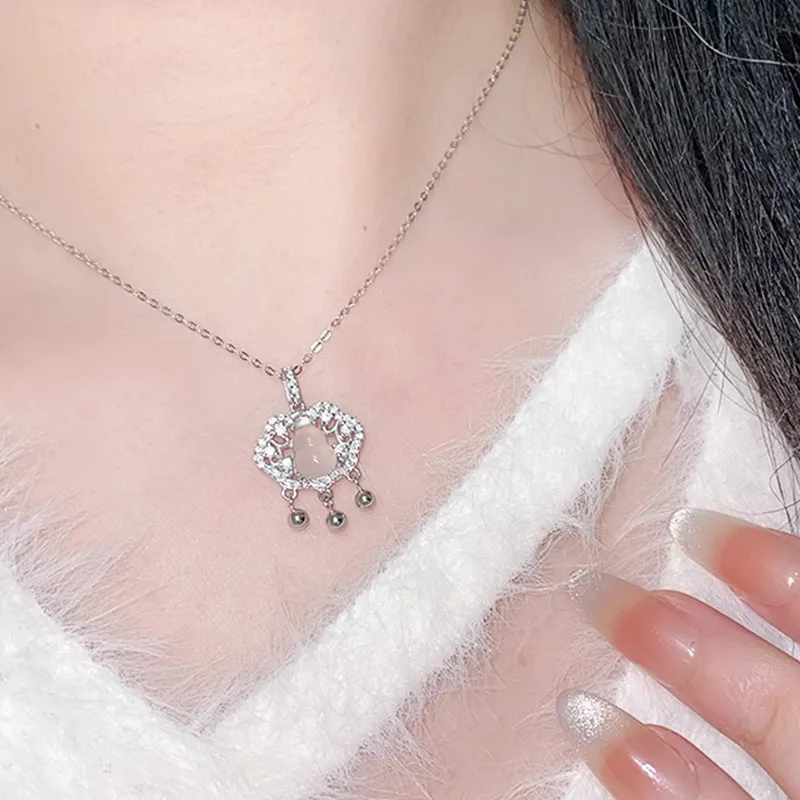 Heart Grass S925 Silver Necklaces Women's-3