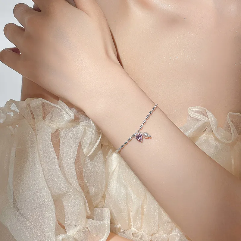 Heart Grass S925 Silver Bracelets Women's-3