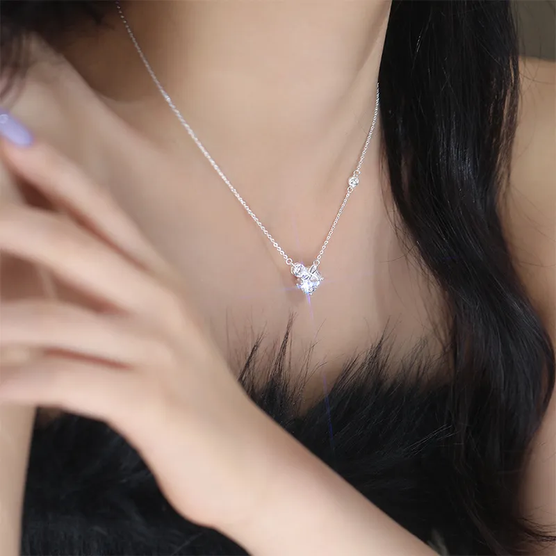 Heart Grass S999 Fine Silver Necklaces Women's-4