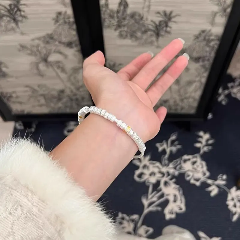 Heart Grass 999 Fine Silver Bangles Women's-4