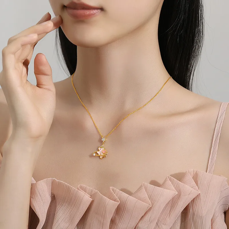 Heart Grass S925 Silver Necklaces Women's-3