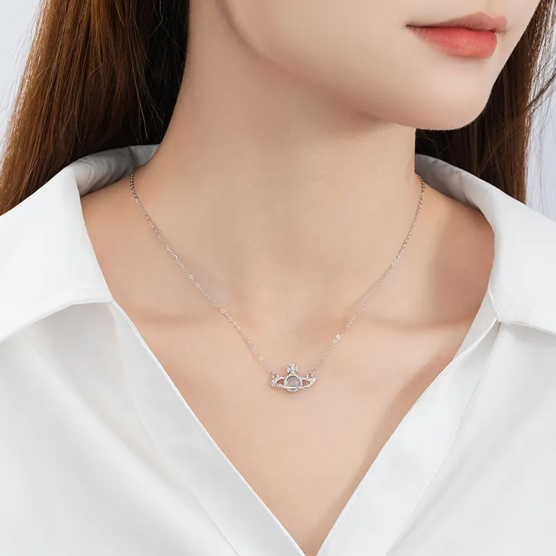 Heart Grass S925 Silver Necklaces Women's-3