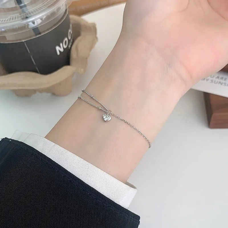 Heart Grass S925 Silver Bracelets Women's-3