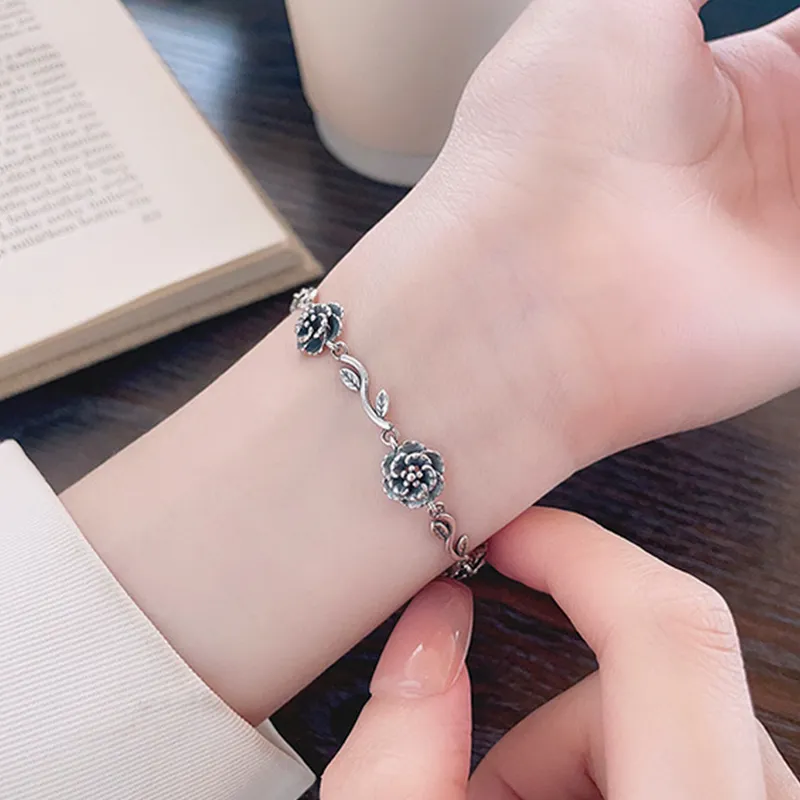 Heart Grass S925 Silver Bracelets Women's-4