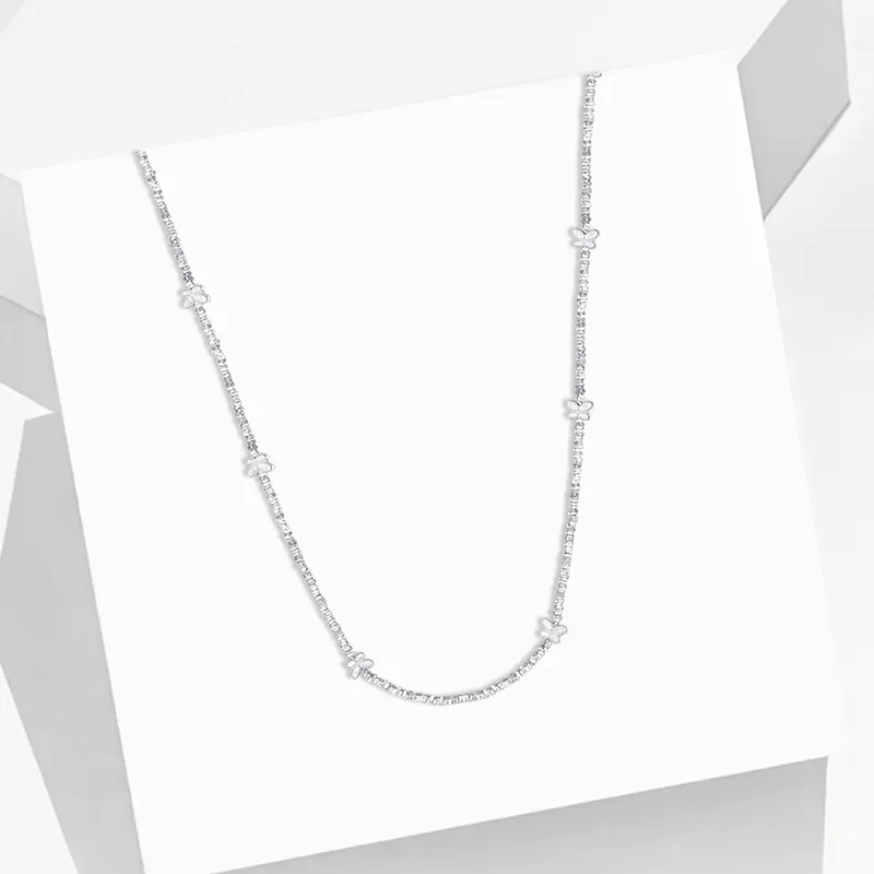 Heart Grass S925 Silver Necklaces Women's-1
