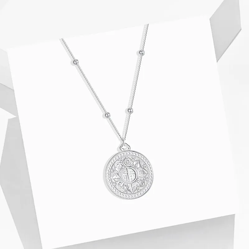 Heart Grass 999 Fine Silver Sterling Silver Necklaces Women's-1