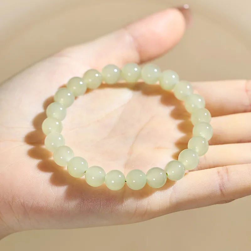 Heart Grass Hetian Jade Bracelets Women's Green Jade-2