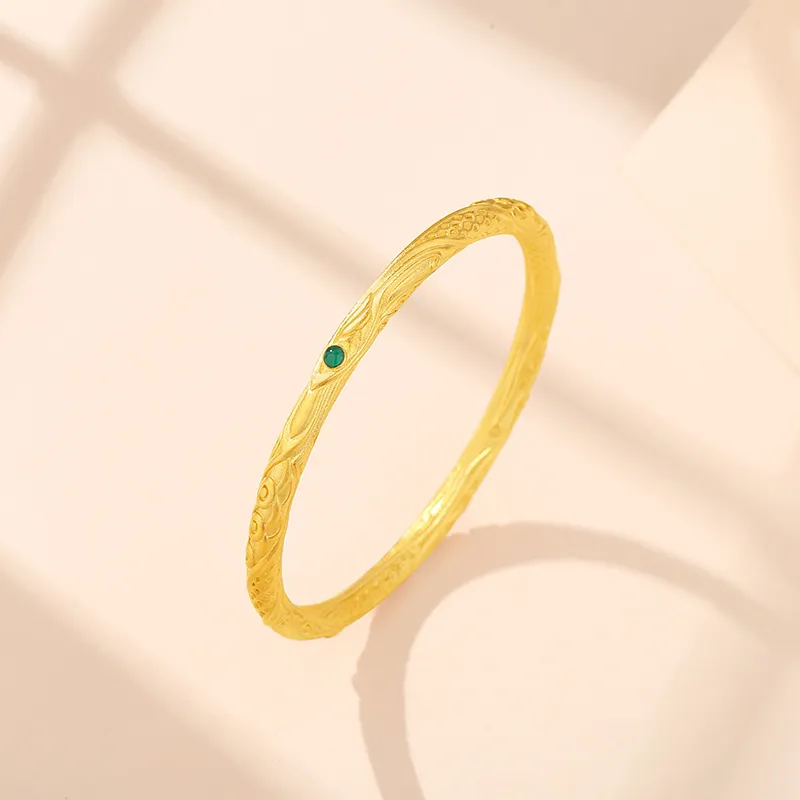 Heart Grass 999 Fine Silver Bangles Women's-2