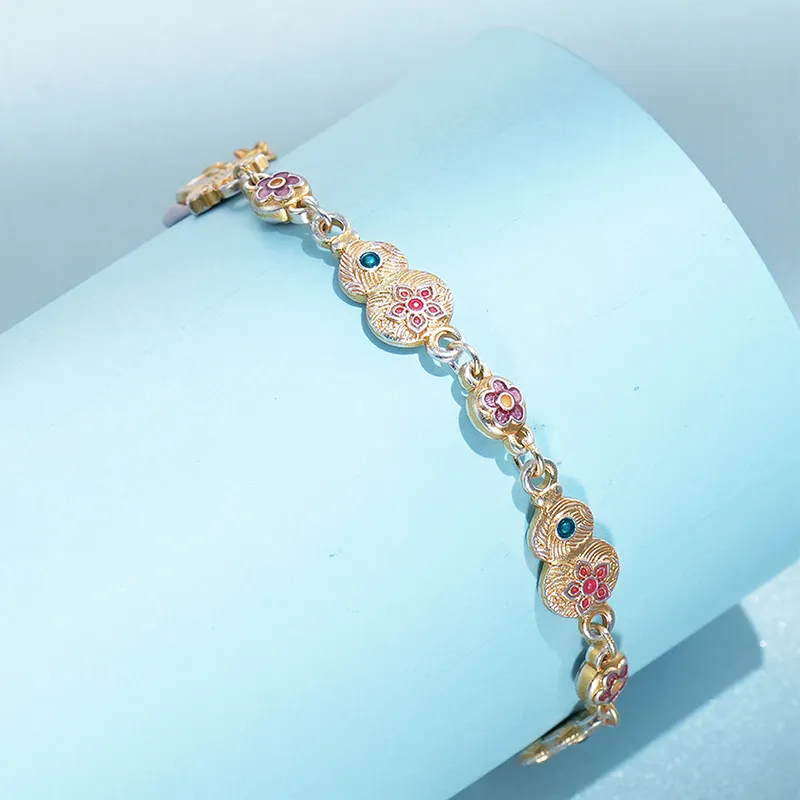 Heart Grass 999 Fine Silver Bracelets Women's-3