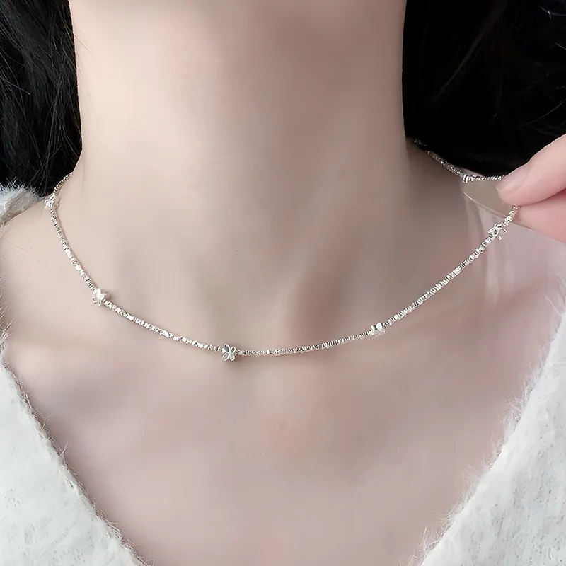 Heart Grass S925 Silver Necklaces Women's-4