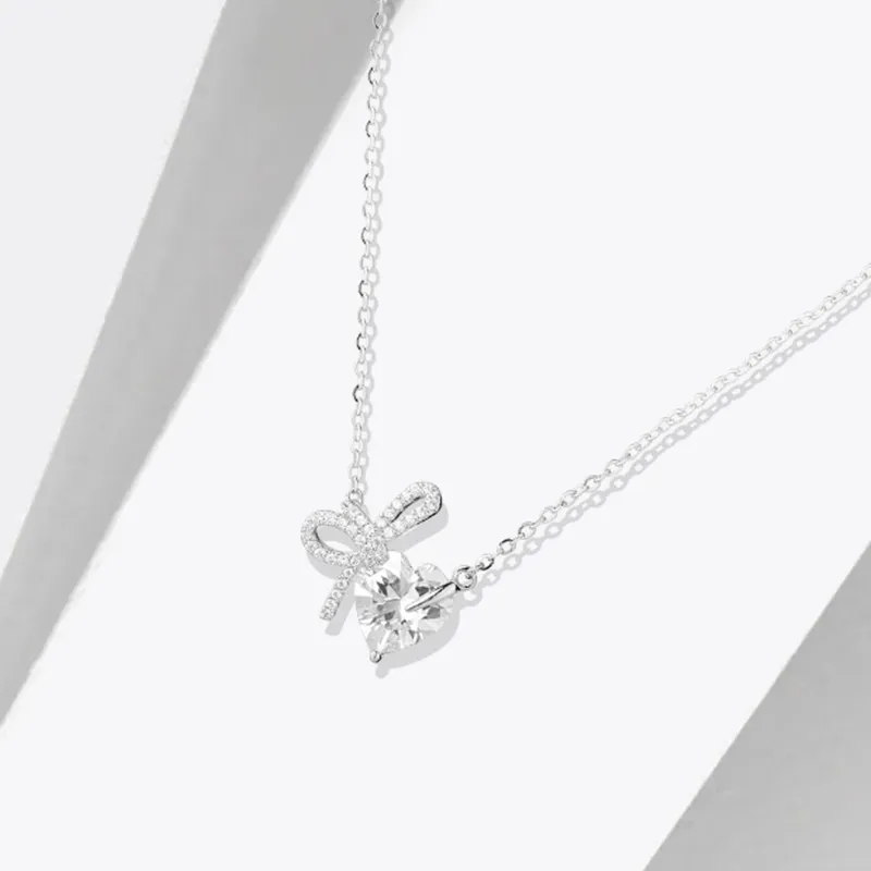Heart Grass S925 Silver Necklaces Women's-3