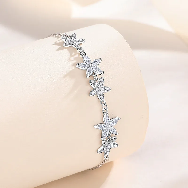 Heart Grass S925 Silver Bracelets Women's-4