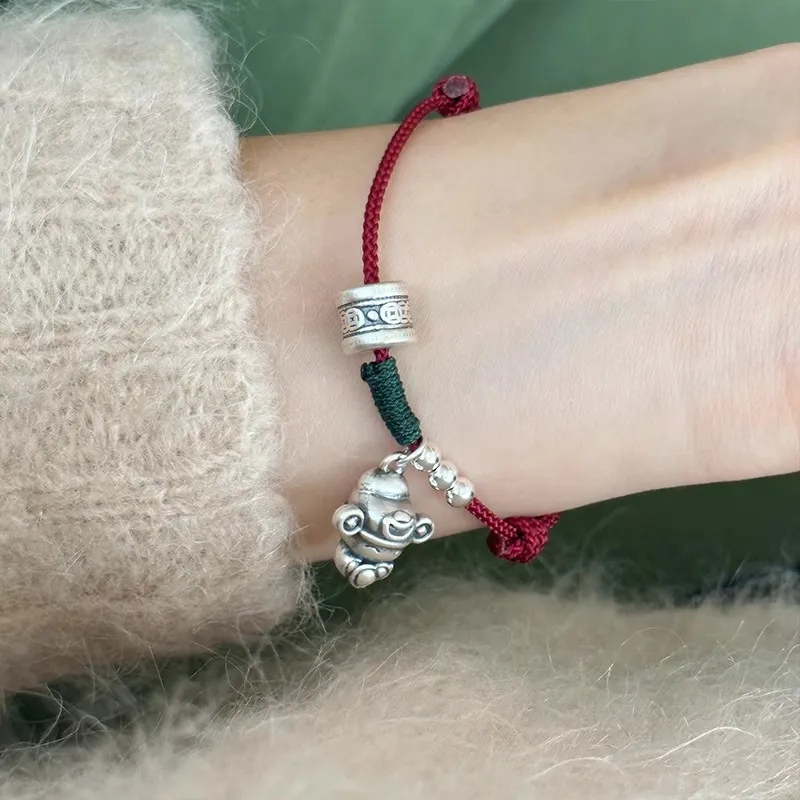 Heart Grass 999 Fine Silver Bracelets Women's-4