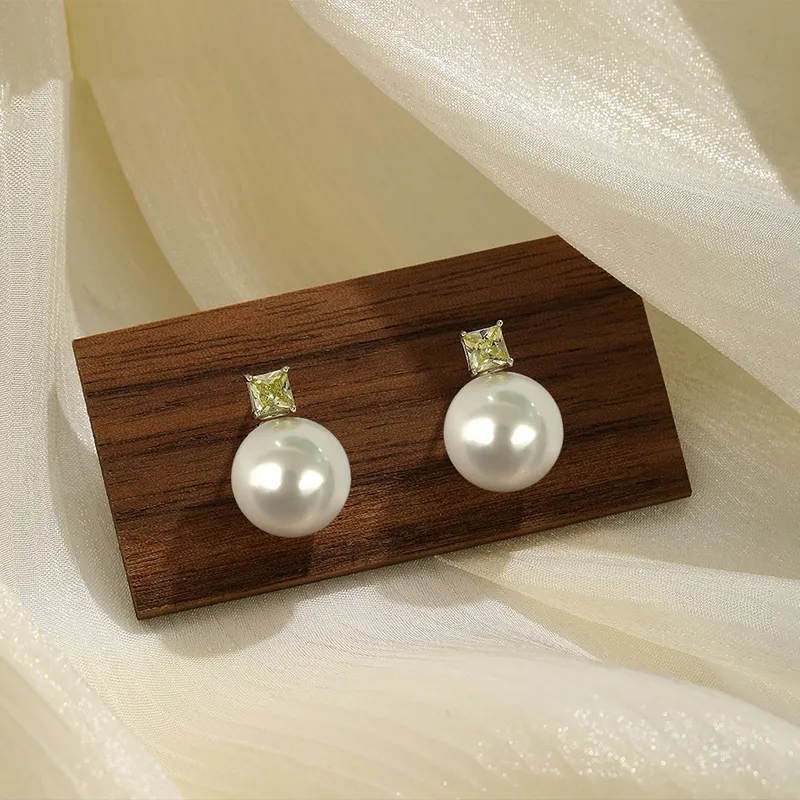 Heart Grass S925 Silver Stud Earrings Women's-2