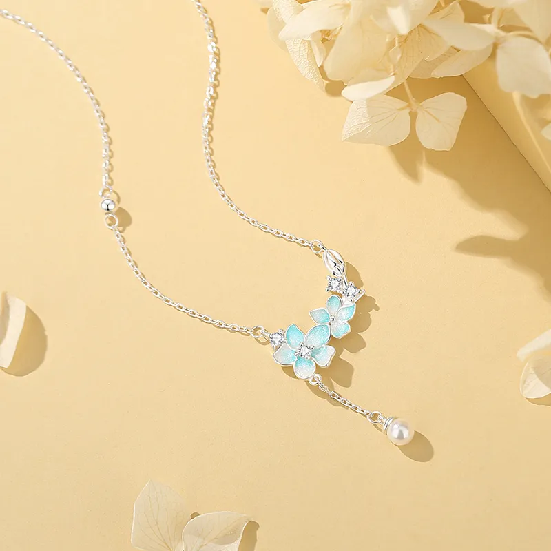 Heart Grass S925 Silver Necklaces Women's-5
