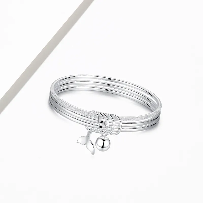 Heart Grass 999 Fine Silver Bangles Women's-2