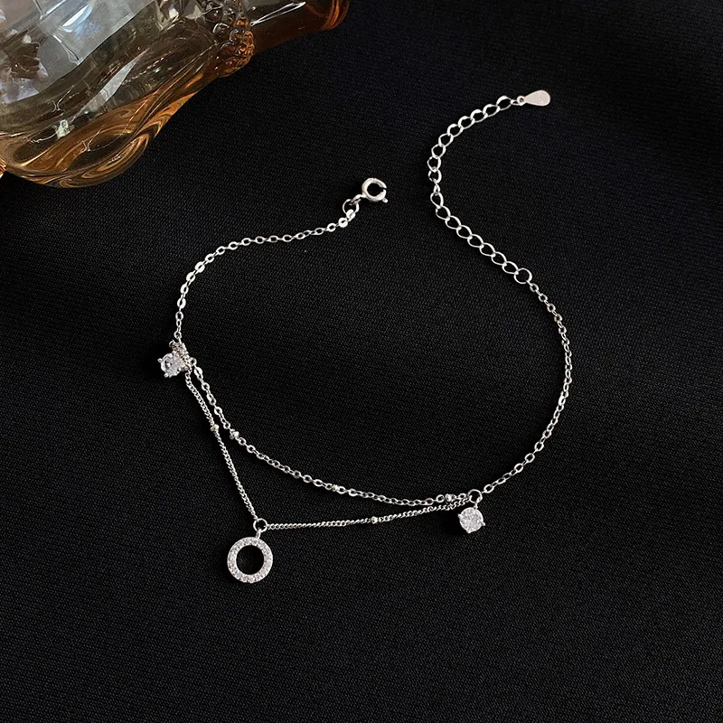 Heart Grass S925 Silver Anklets Women's-1