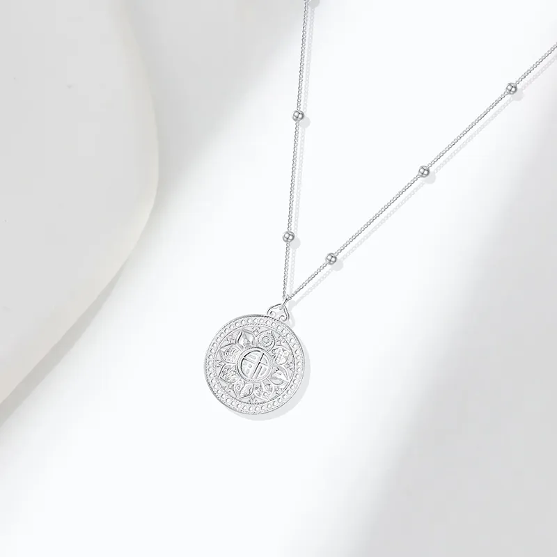 Heart Grass 999 Fine Silver Sterling Silver Necklaces Women's-2