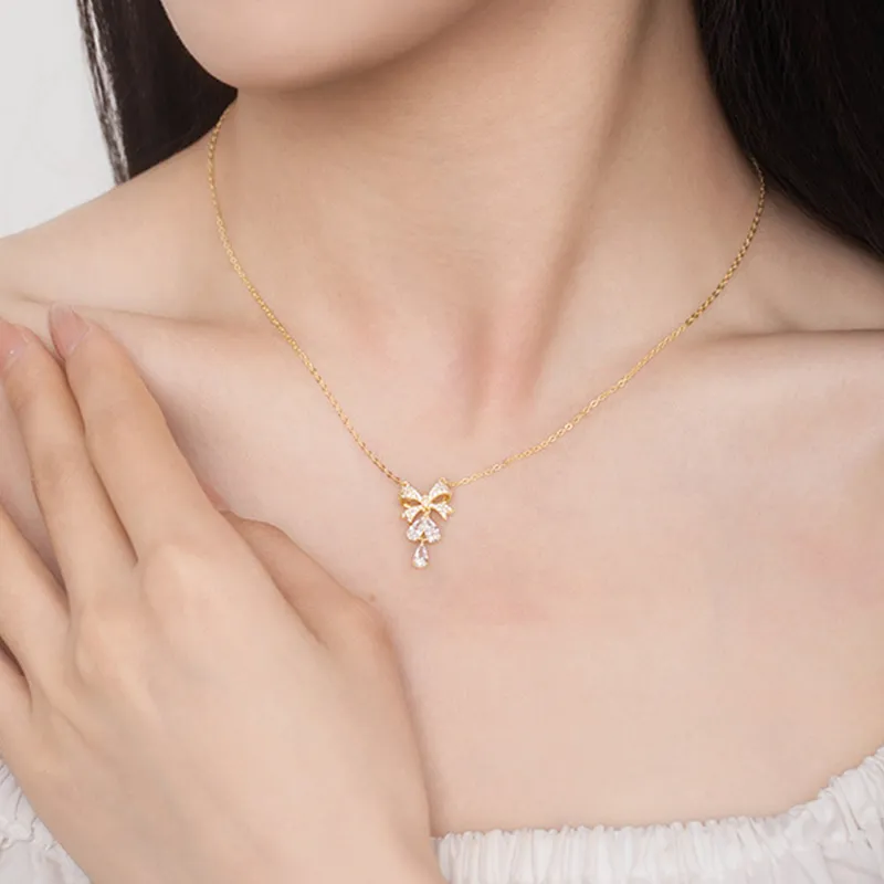 Heart Grass S925 Silver Necklaces Women's-3